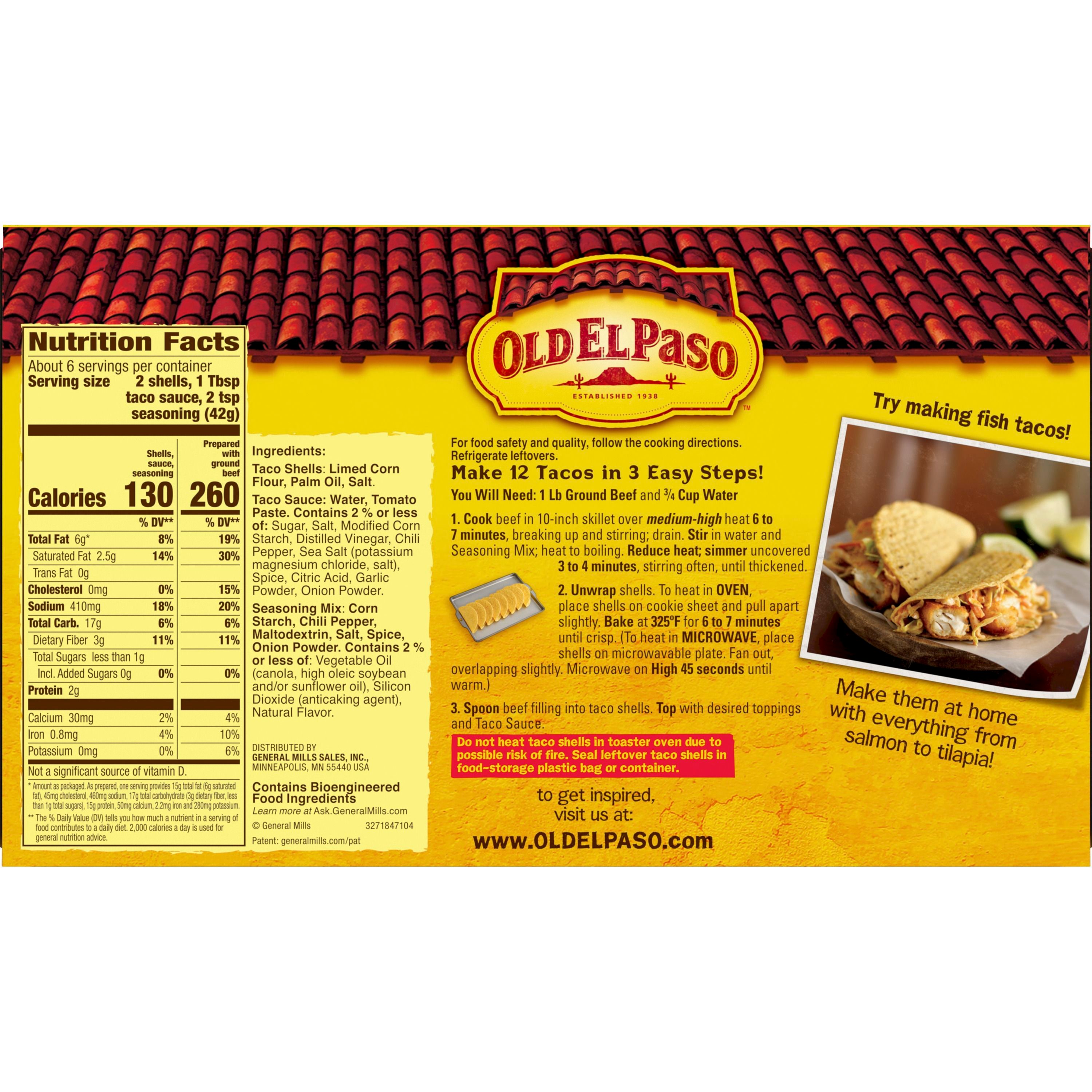 Old El Paso Taco Dinner Kit, Crunchy, Easy Meal Prep, 8.8 oz.